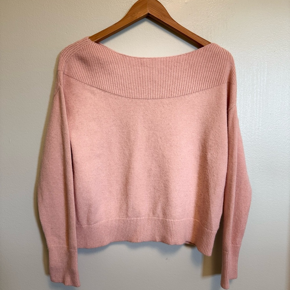 Anthropologie Blush Off-the-Shoulder Sweater